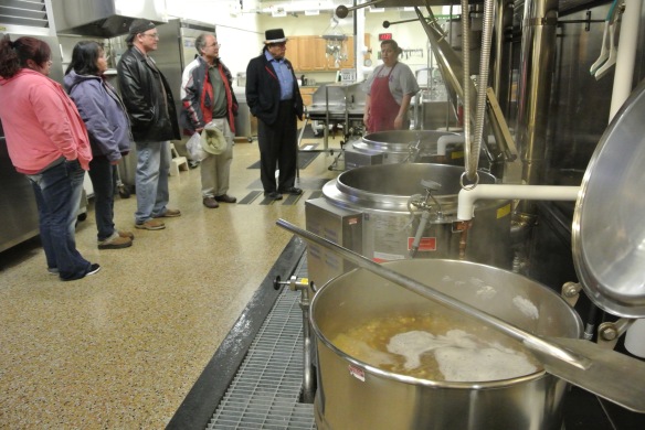 Checking out the Oneida cannery with white corn in the cooker